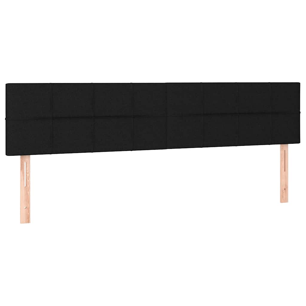 vidaXL Łóżko kontynentalne z materacem, czarne, 180 x 200 cm, tkanina