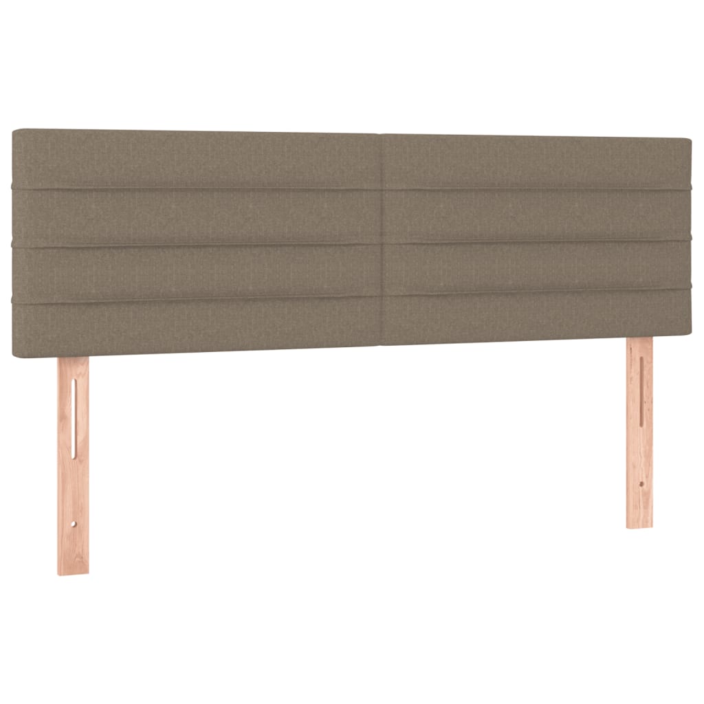 vidaXL Łóżko kontynentalne z materacem, taupe, 140x190 cm, tkanina