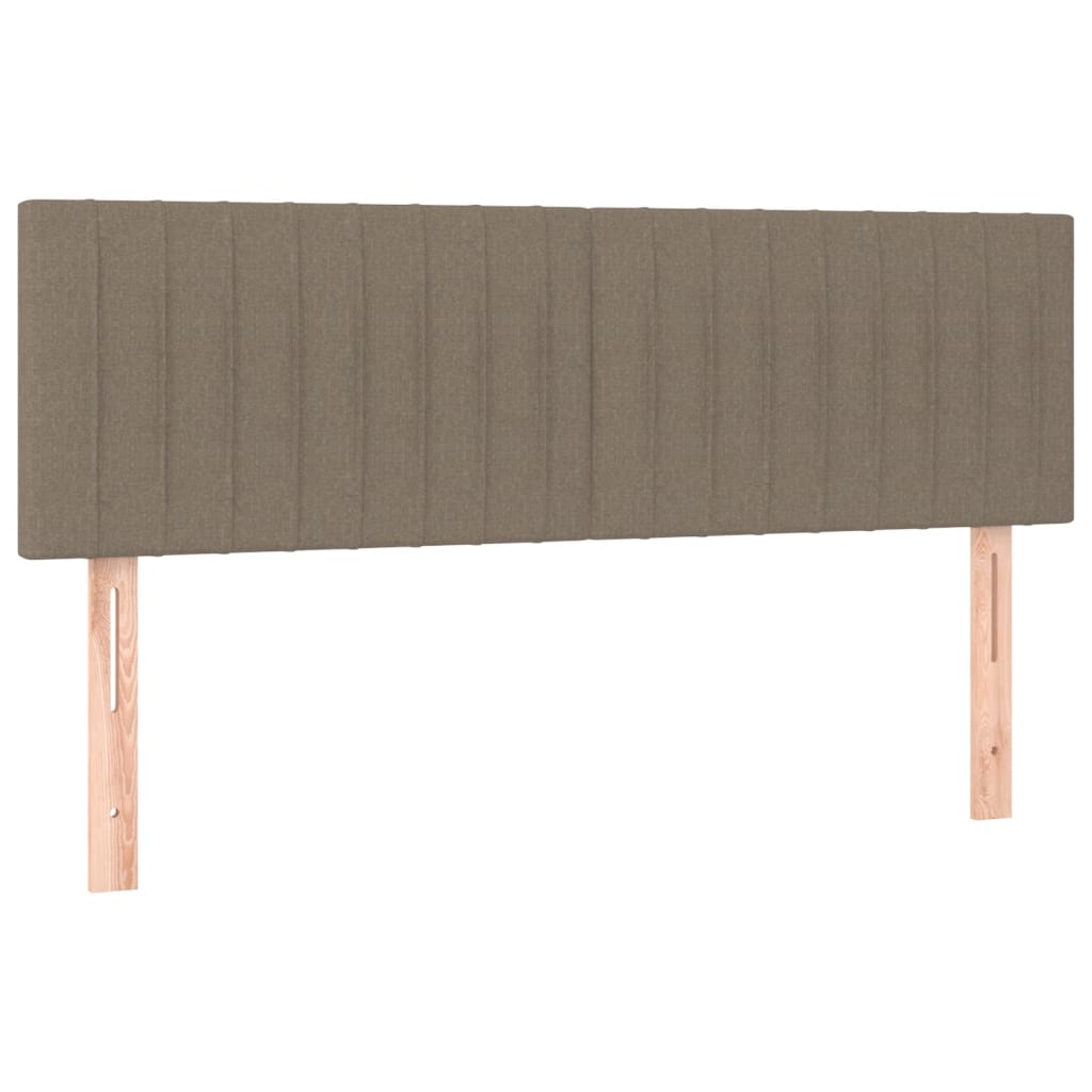 vidaXL Łóżko kontynentalne z materacem, taupe, 140x200 cm, tkanina