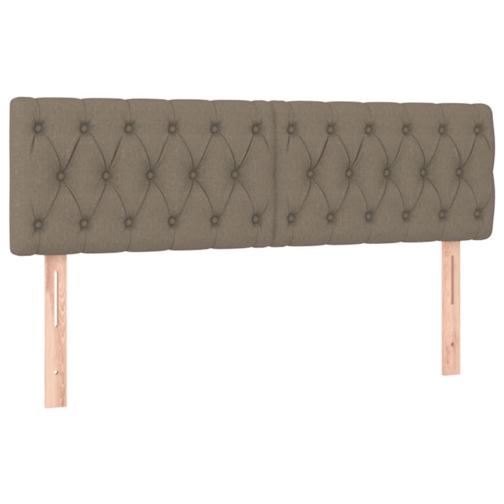 vidaXL Łóżko kontynentalne z materacem, taupe, 140x190 cm, tkanina