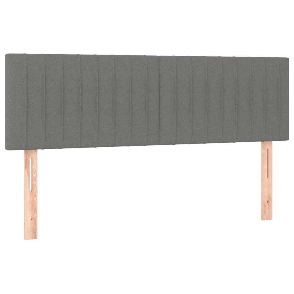 vidaXL Łóżko kontynentalne z materacem, ciemnoszara tkanina, 140x190cm