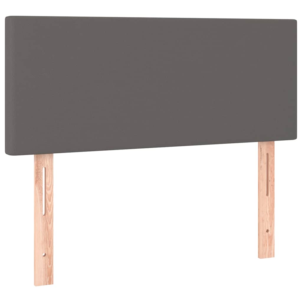 vidaXL Łóżko kontynentalne z materacem i LED, szara ekoskóra 80x200 cm