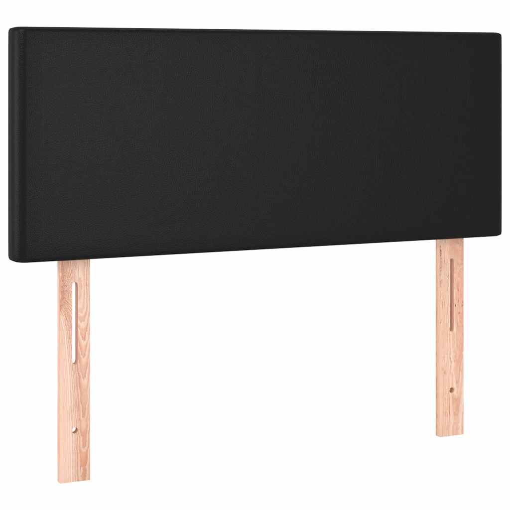 vidaXL Łóżko kontynentalne z materacem i LED czarna ekoskóra 100x200cm