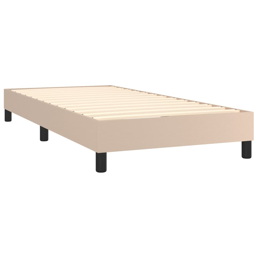 vidaXL Łóżko kontynentalne, materac i LED cappuccino 100x200 cm