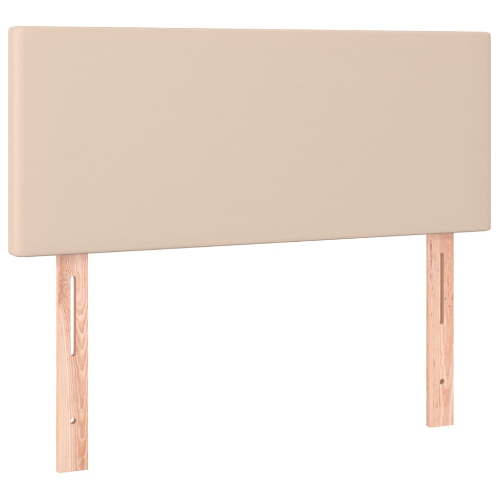 vidaXL Łóżko kontynentalne, materac i LED cappuccino 100x200 cm