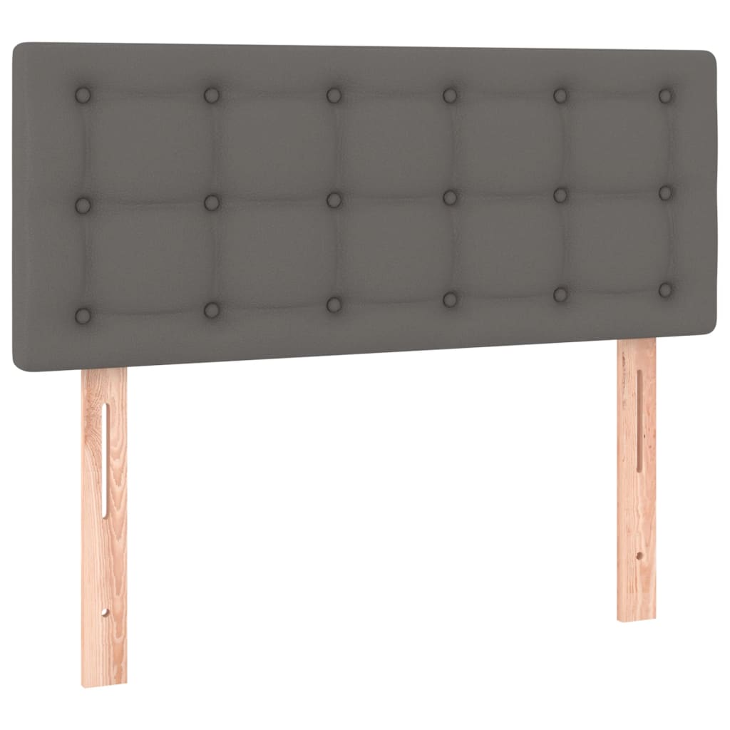 vidaXL Łóżko kontynentalne z materacem i LED, szara ekoskóra 120x200cm