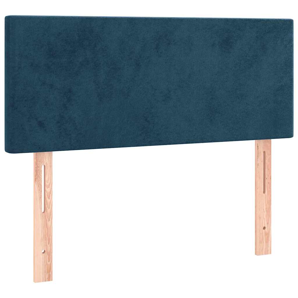 vidaXL Łóżko kontynentalne, materac i LED, niebieski aksamit 80x200 cm