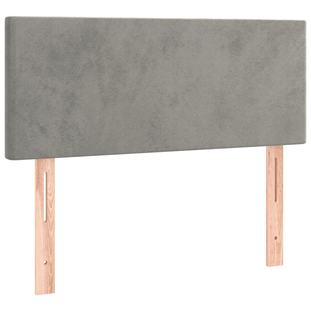 vidaXL Łóżko kontynentalne z materacem i LED, szare 100x200cm, aksamit
