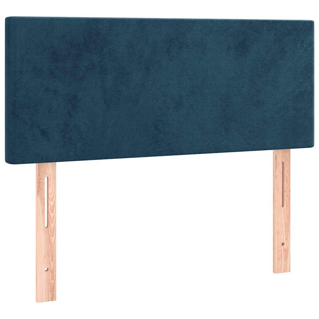 vidaXL Łóżko kontynentalne, materac i LED, niebieski aksamit 100x200cm