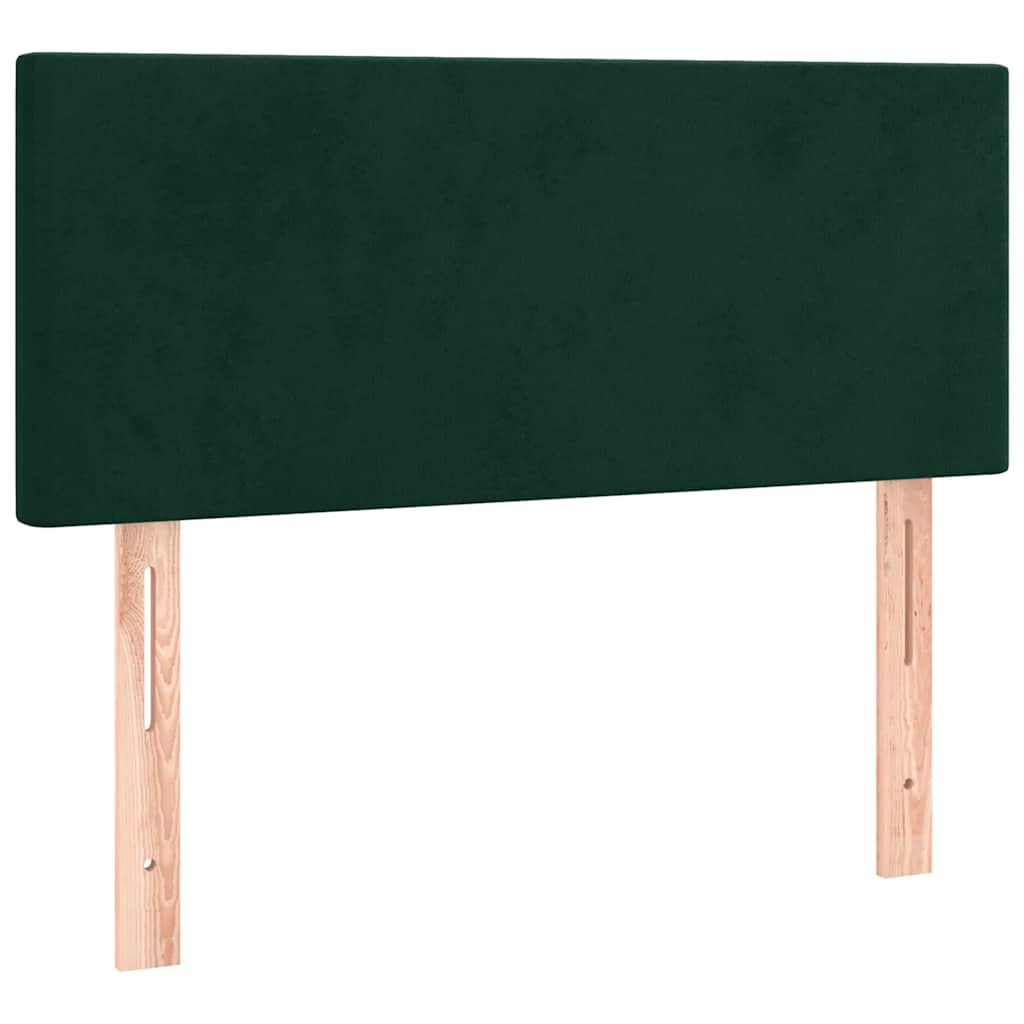 vidaXL Łóżko kontynentalne z materacem i LED zielony aksamit 120x200cm