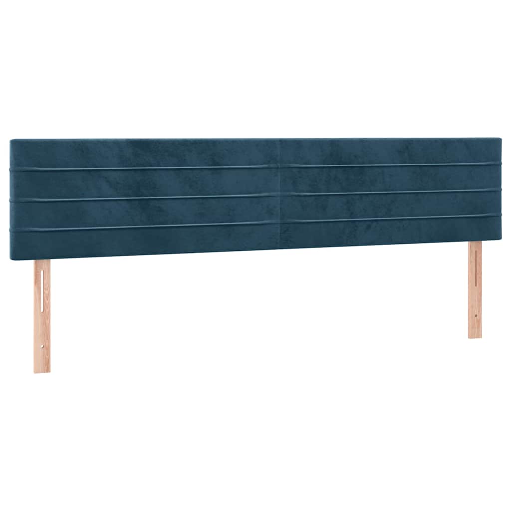 vidaXL Łóżko kontynentalne, materac i LED, niebieski aksamit 200x200cm