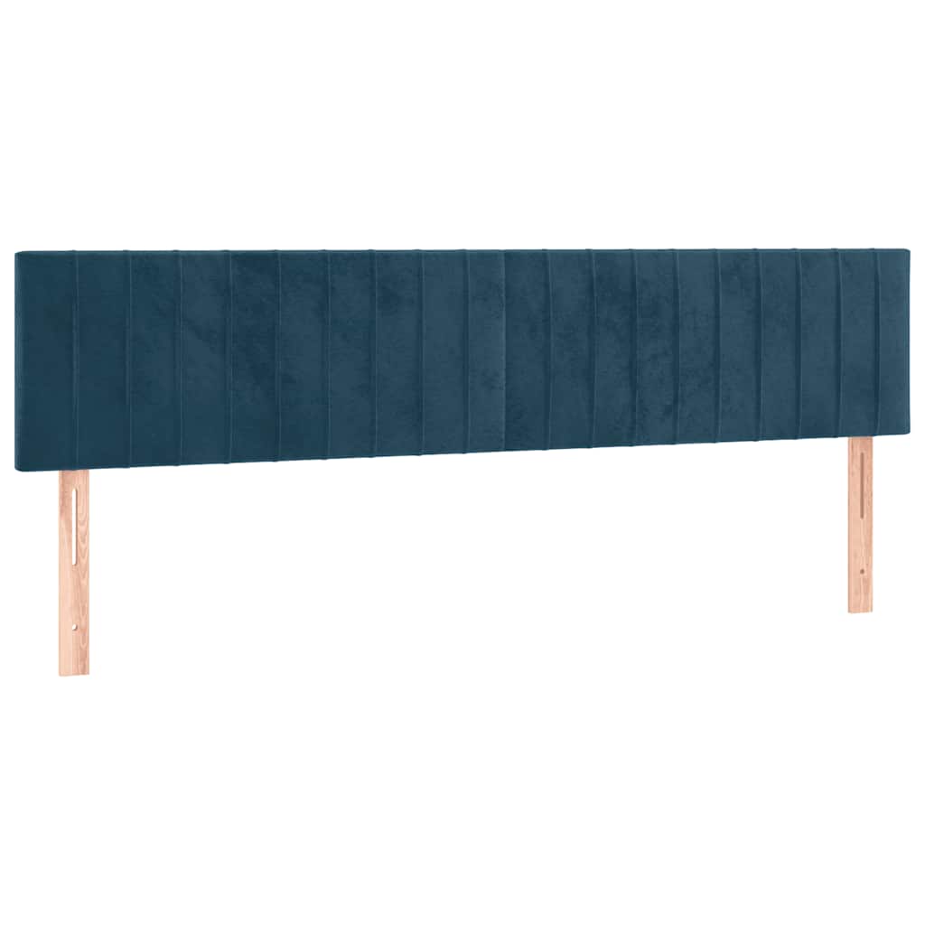 vidaXL Łóżko kontynentalne, materac i LED, niebieski aksamit 200x200cm