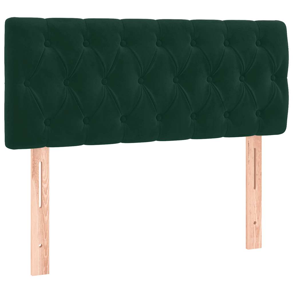 vidaXL Łóżko kontynentalne z materacem i LED zielony aksamit 90x200 cm