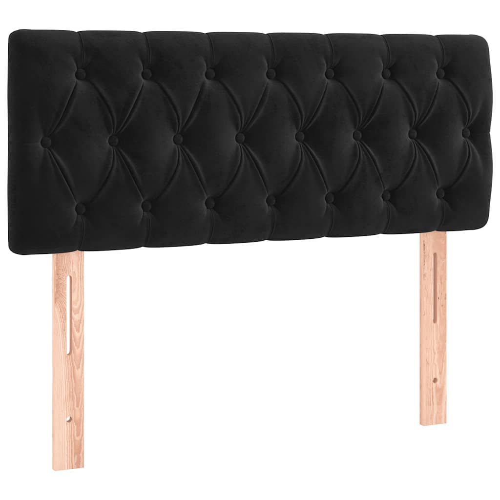 vidaXL Łóżko kontynentalne z materacem i LED, czarny aksamit 100x200cm