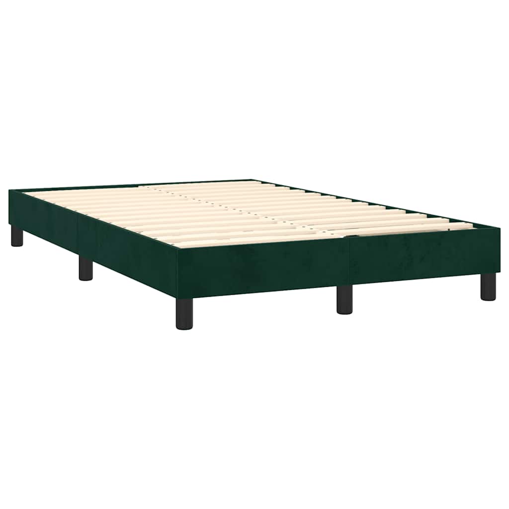 vidaXL Łóżko kontynentalne z materacem i LED zielony aksamit 120x200cm