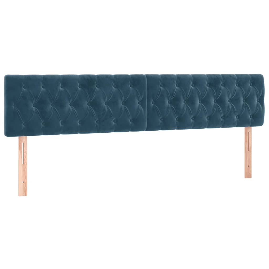 vidaXL Łóżko kontynentalne, materac i LED, niebieski aksamit 180x200cm