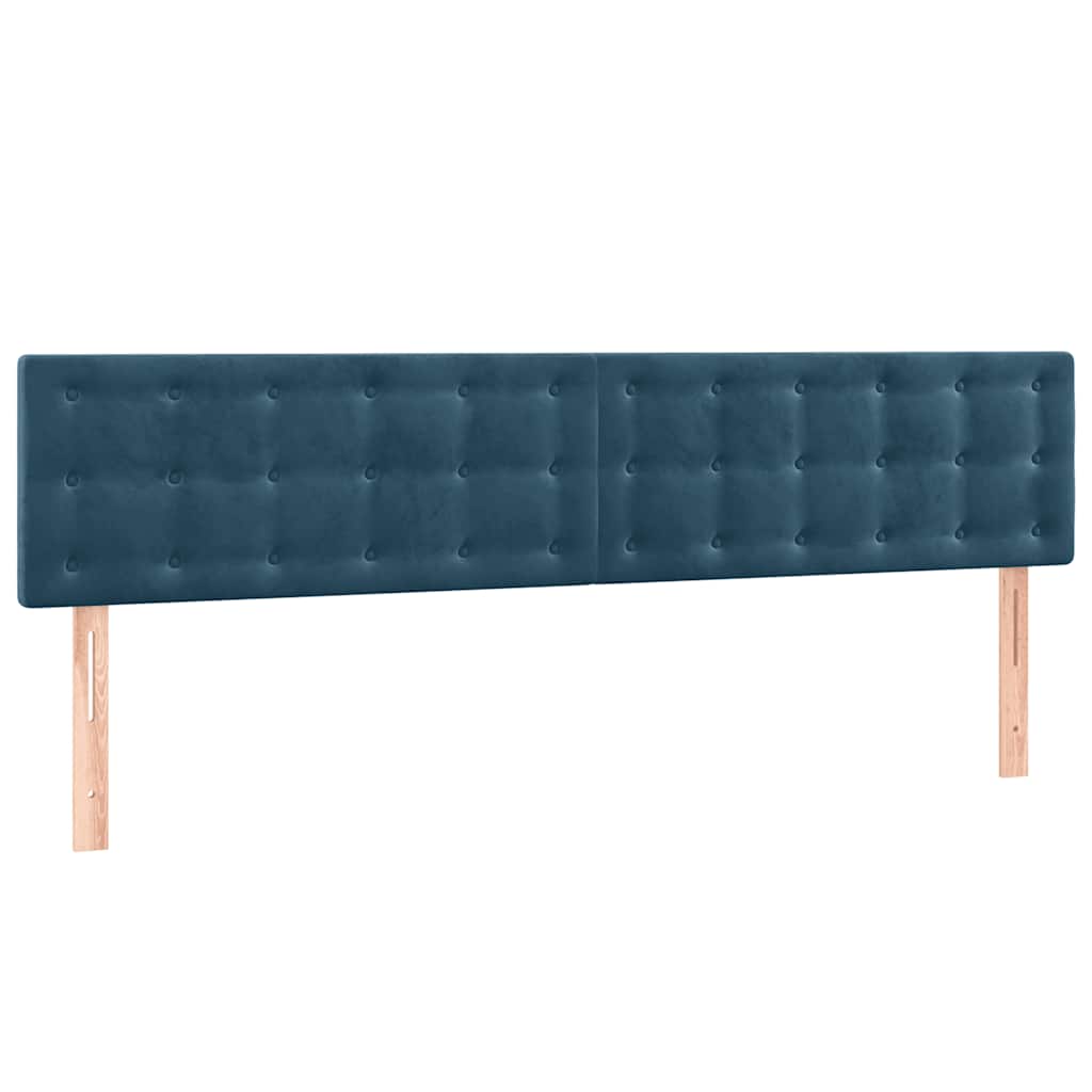 vidaXL Łóżko kontynentalne, materac i LED, niebieski aksamit 180x200cm