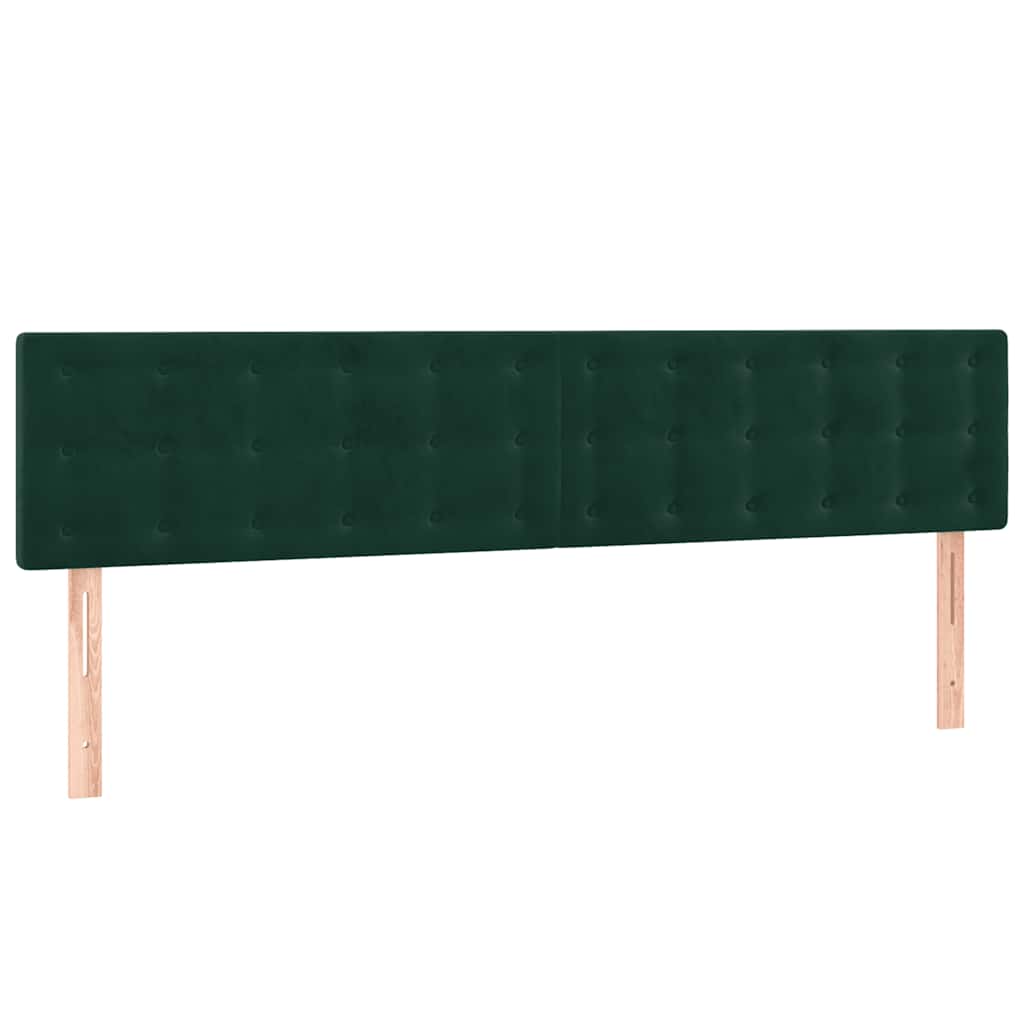 vidaXL Łóżko kontynentalne z materacem i LED zielony aksamit 200x200cm