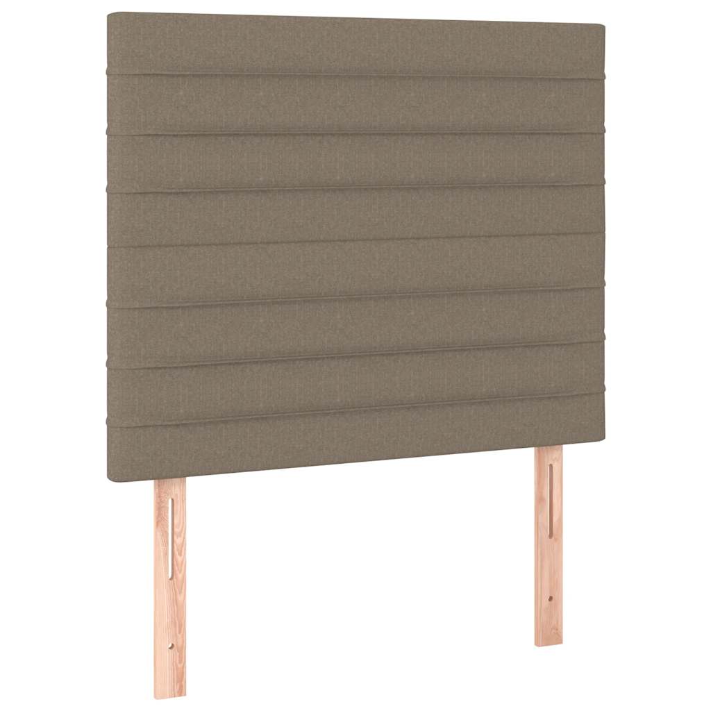 vidaXL Łóżko kontynentalne z materacem, taupe, 90x190 cm, tkanina