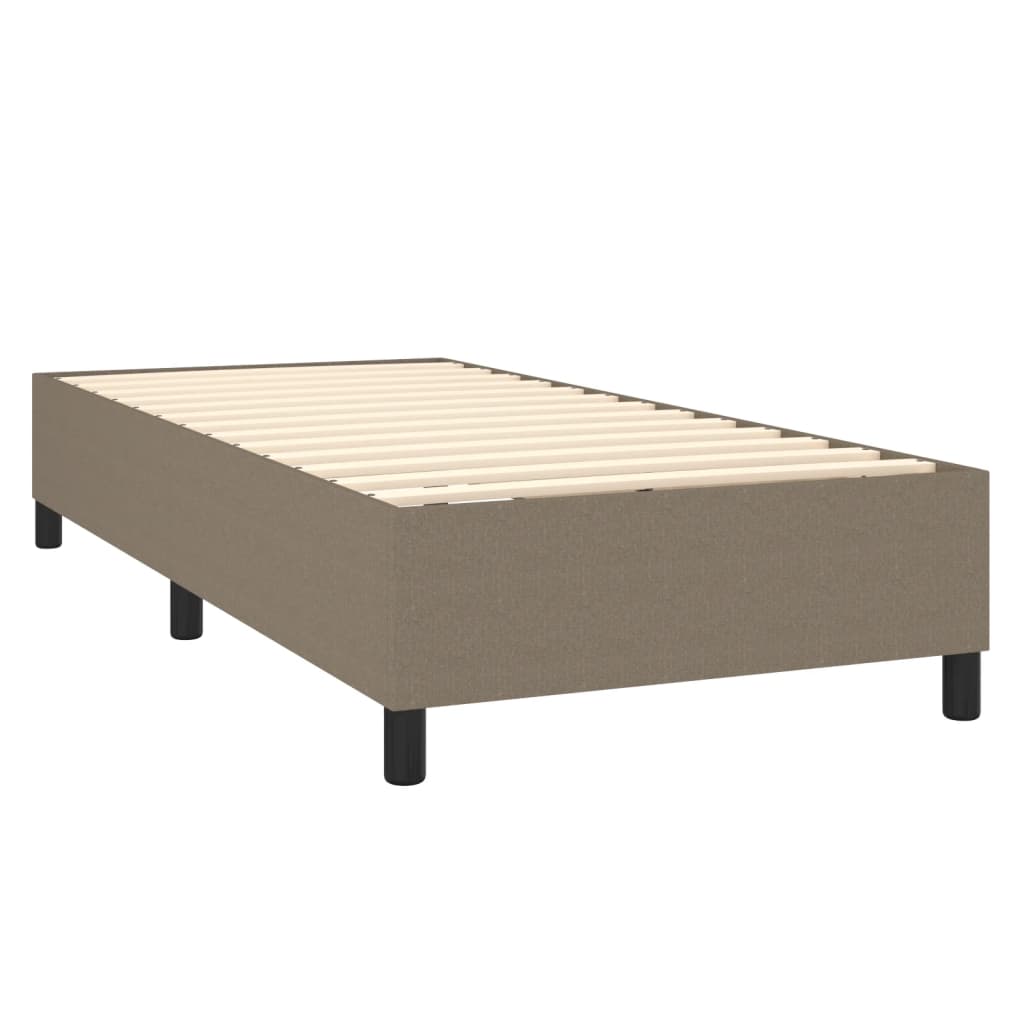 vidaXL Łóżko kontynentalne z materacem, taupe, 90x190 cm, tkanina