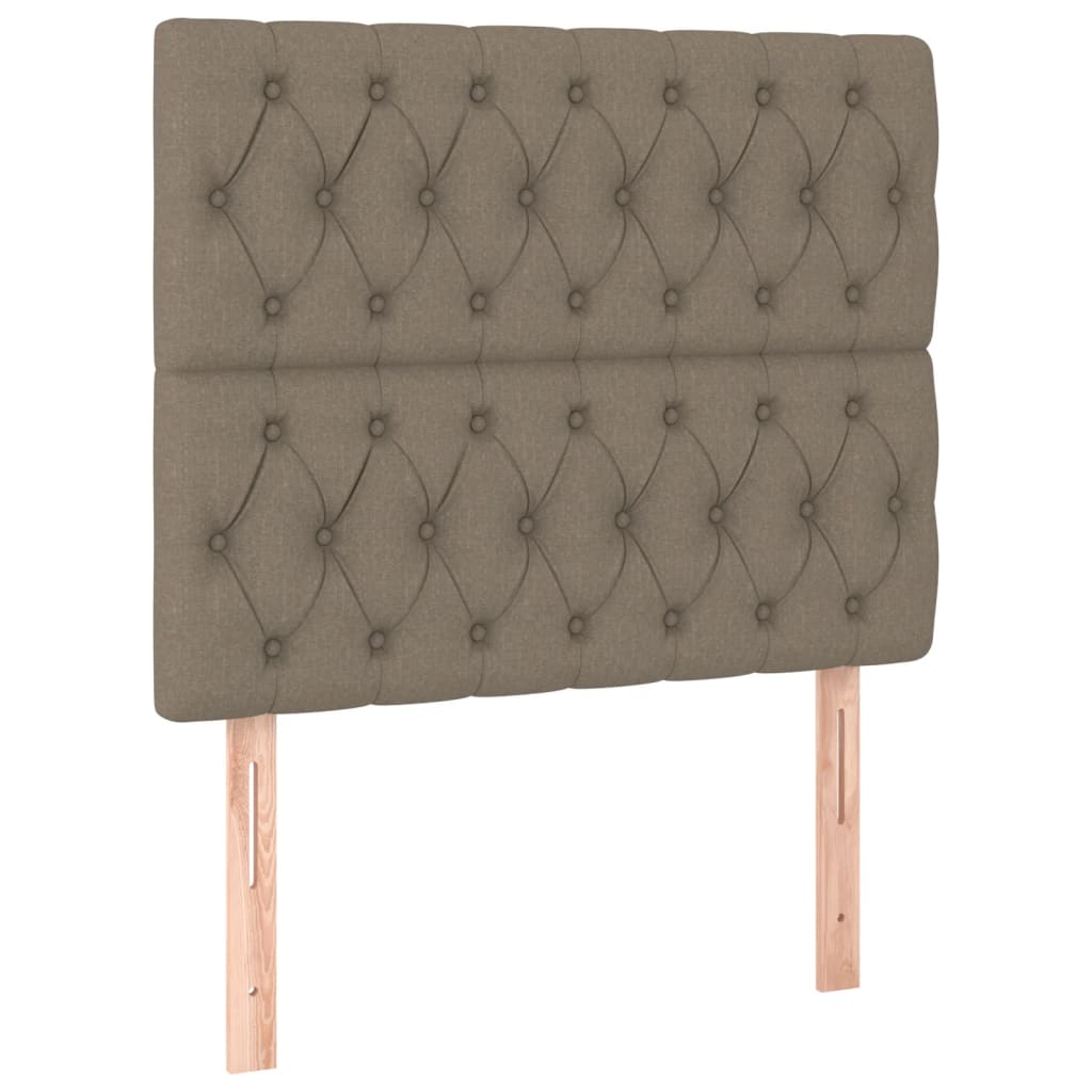 vidaXL Łóżko kontynentalne z materacem, taupe, 90x190 cm, tkanina