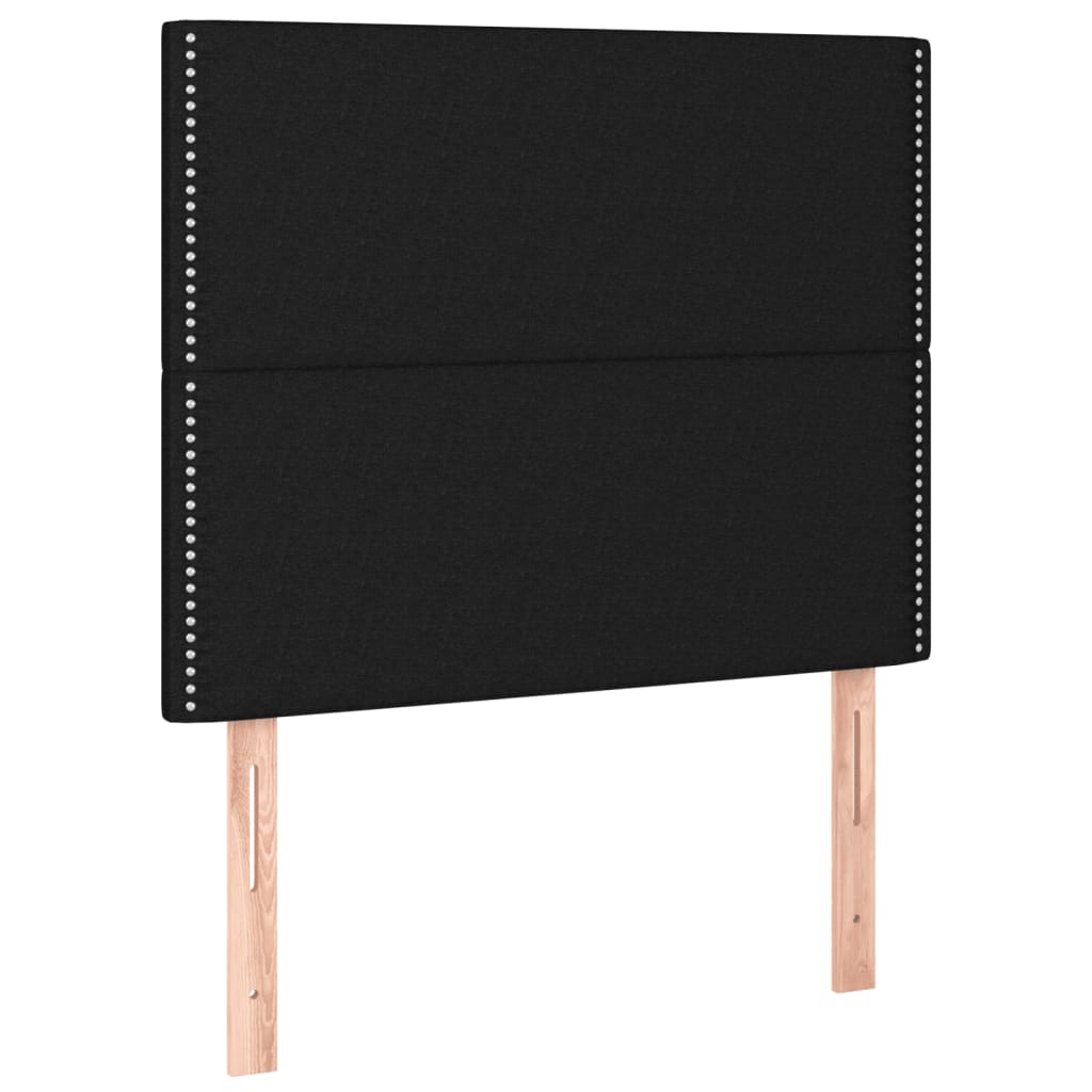 vidaXL Łóżko kontynentalne z materacem, czarne, 120x200 cm, tkanina