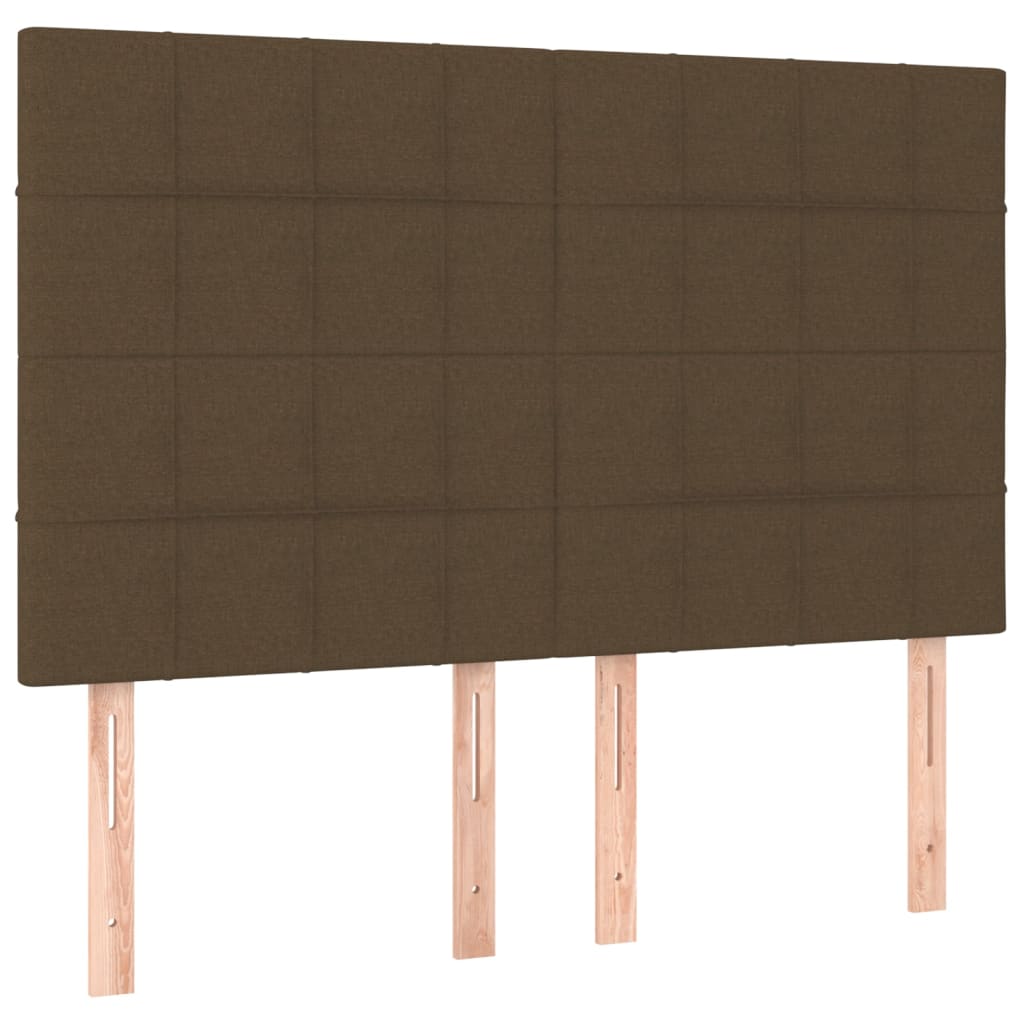 vidaXL Łóżko kontynentalne z materacem, brązowe, 140x190 cm, tkanina
