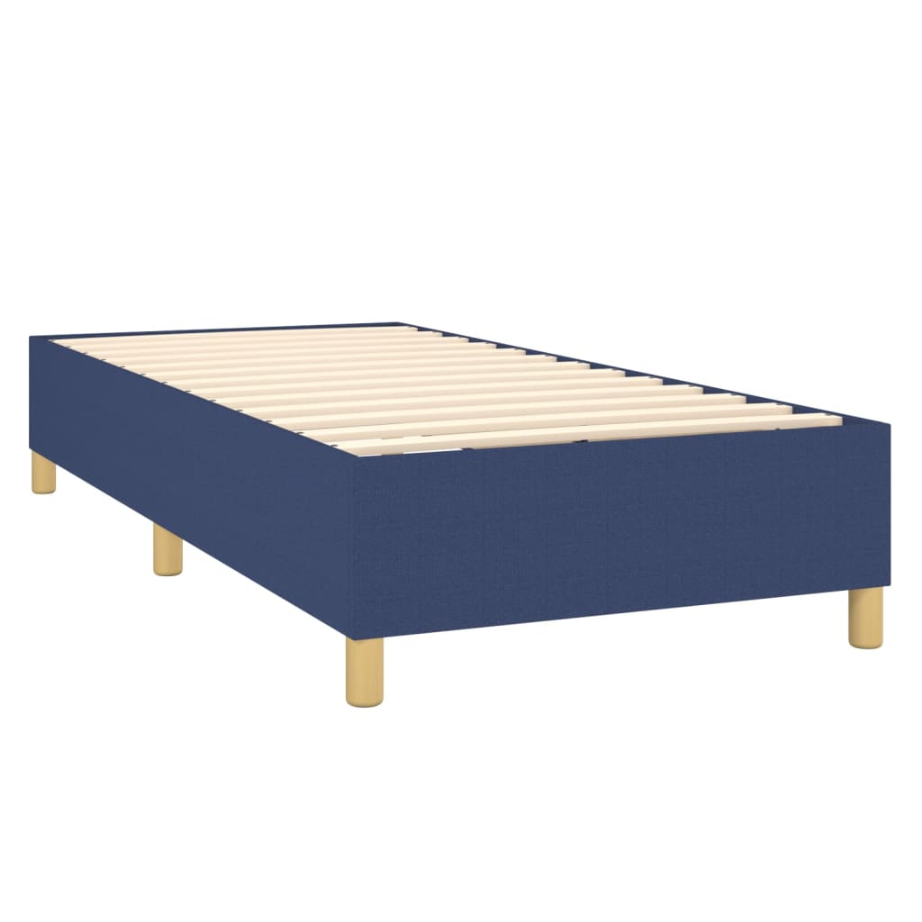 vidaXL Łóżko kontynentalne z materacem, niebieskie, 80x200 cm, tkanina