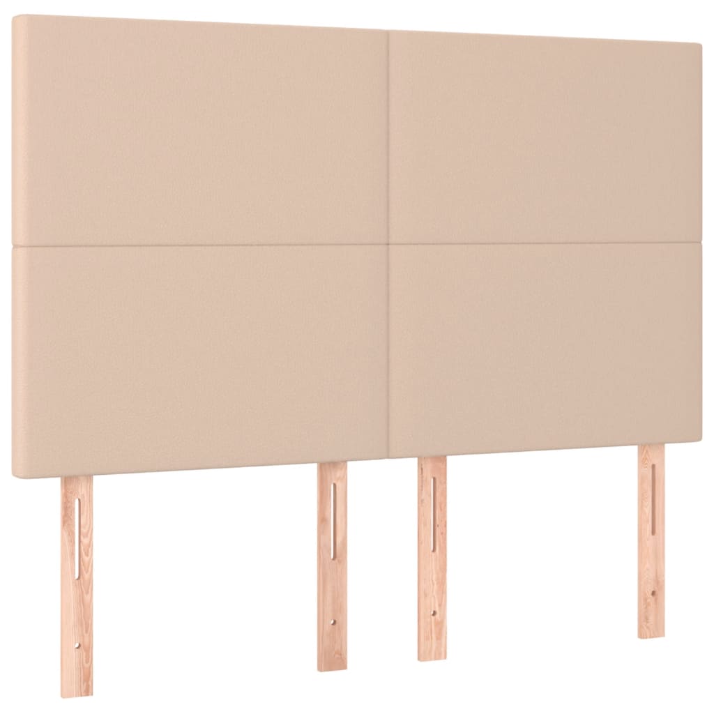 vidaXL Łóżko kontynentalne, materac i LED cappuccino 140x190 cm