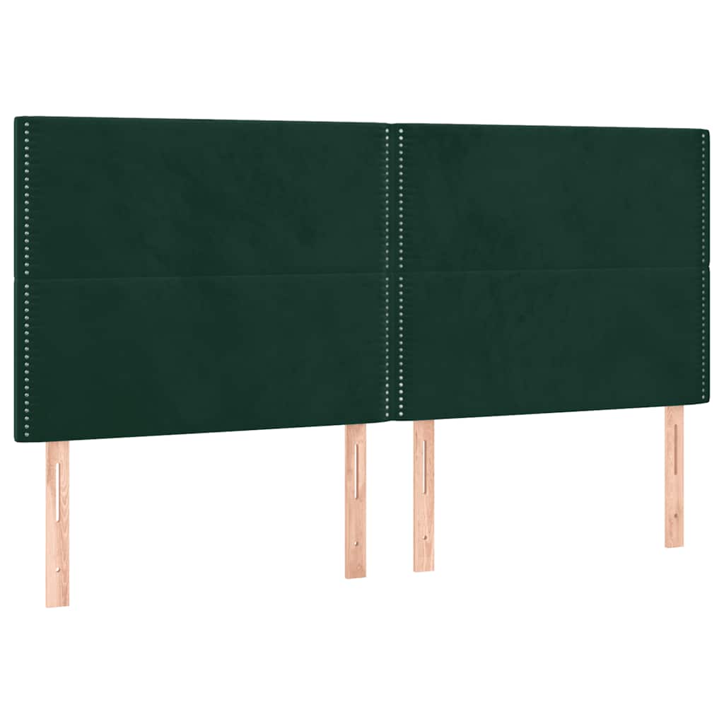 vidaXL Łóżko kontynentalne z materacem i LED zielony aksamit 200x200cm