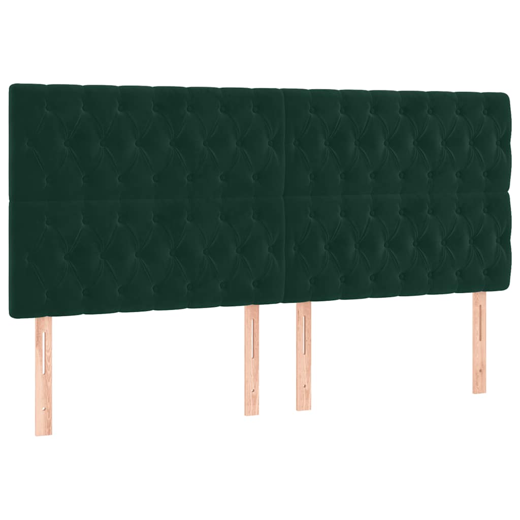 vidaXL Łóżko kontynentalne z materacem i LED zielony aksamit 200x200cm