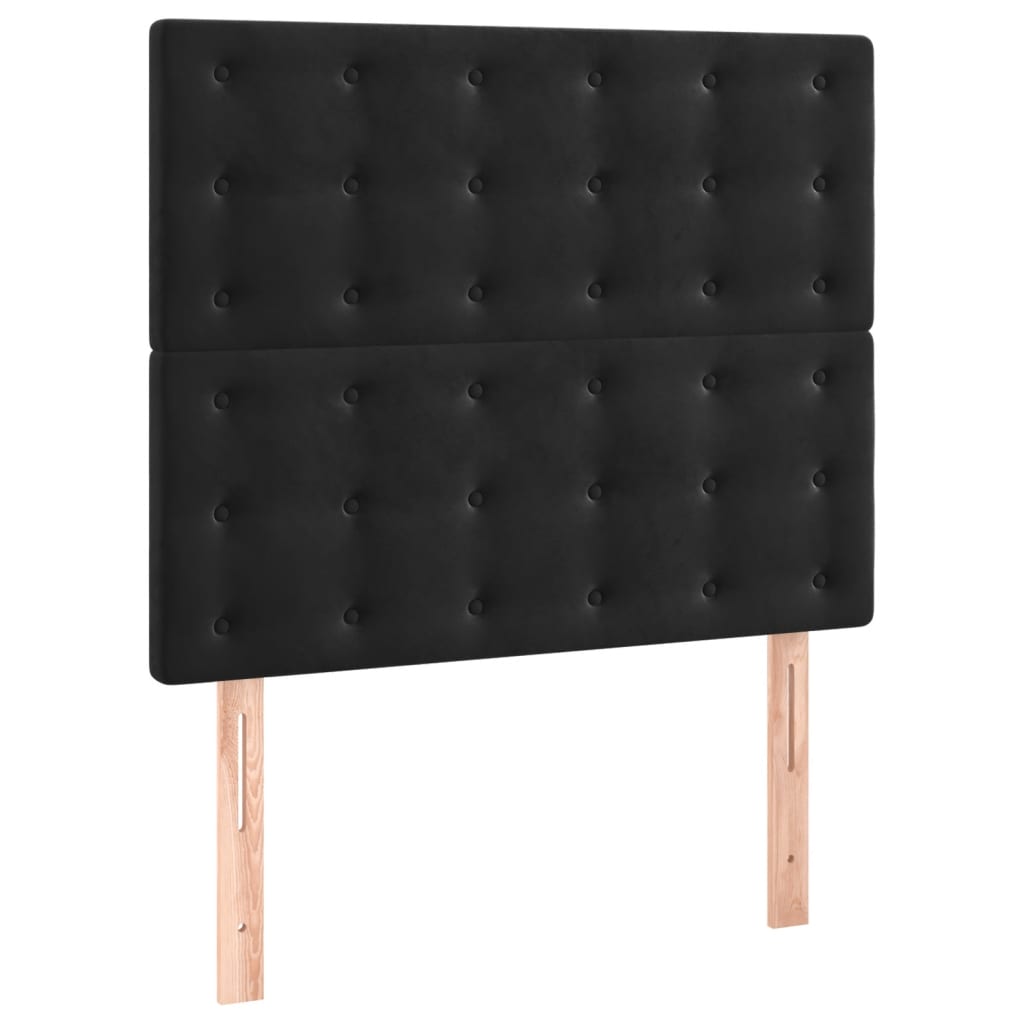 vidaXL Łóżko kontynentalne z materacem i LED, czarny aksamit 120x200cm