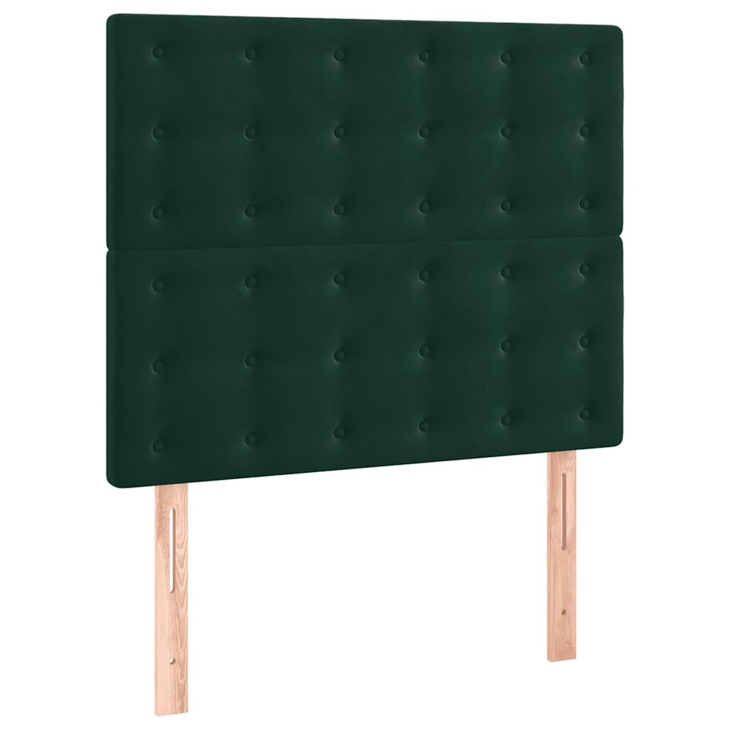 vidaXL Łóżko kontynentalne z materacem i LED zielony aksamit 120x200cm