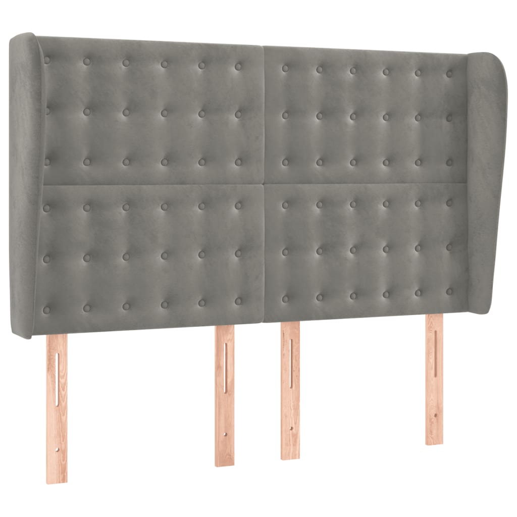 vidaXL Łóżko kontynentalne z materacem i LED, szare 140x200cm, aksamit