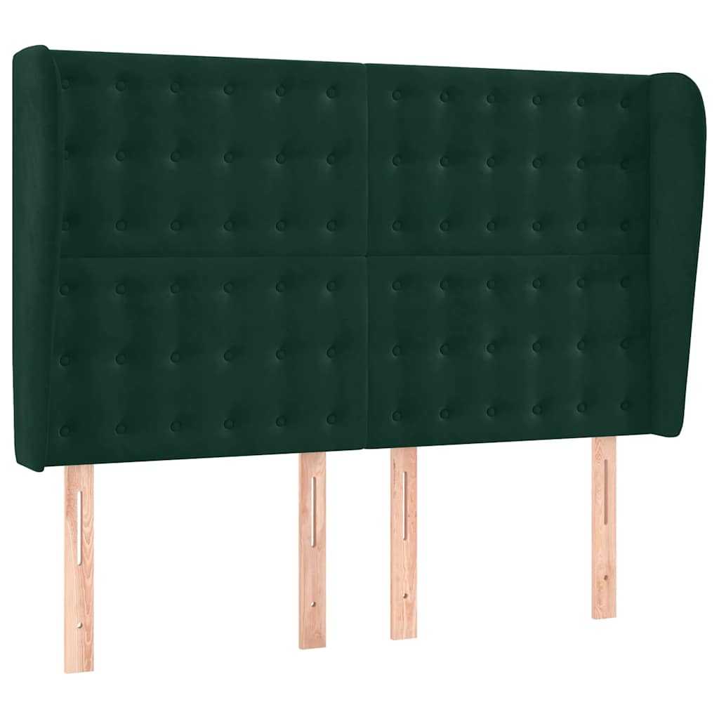 vidaXL Łóżko kontynentalne z materacem i LED zielony aksamit 140x200cm