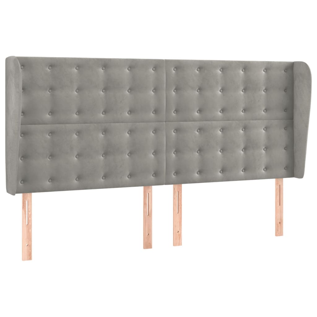 vidaXL Łóżko kontynentalne z materacem i LED, szare 160x200cm, aksamit