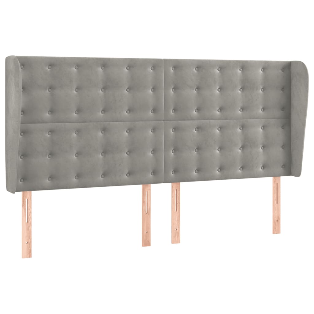 vidaXL Łóżko kontynentalne z materacem i LED, szare 180x200cm, aksamit