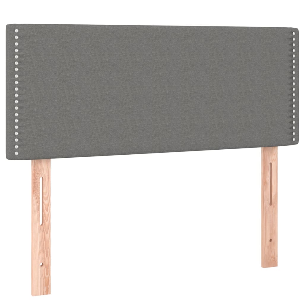 vidaXL Łóżko kontynentalne z materacem, ciemnoszara tkanina 90x200 cm