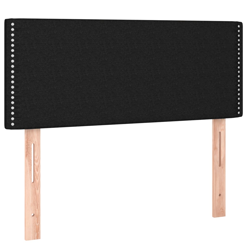 vidaXL Łóżko kontynentalne z materacem, czarne, tkanina, 100x200 cm