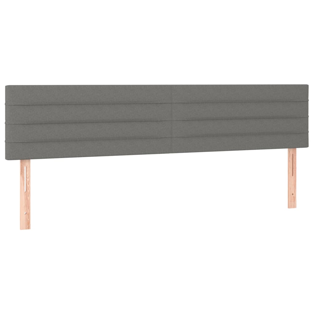 vidaXL Łóżko kontynentalne z materacem, ciemnoszara tkanina 200x200 cm
