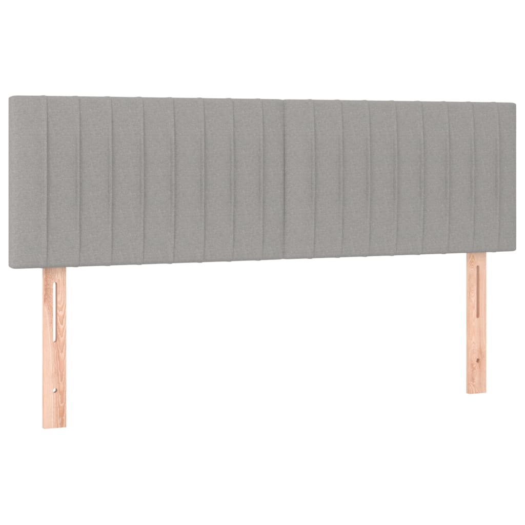 vidaXL Łóżko kontynentalne z materacem, jasnoszare, tkanina, 140x190cm