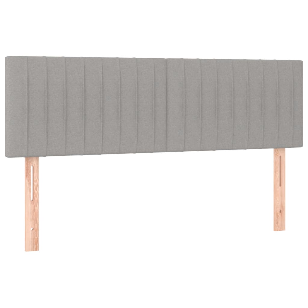 vidaXL Łóżko kontynentalne z materacem, jasnoszare 140x200 cm, tkanina