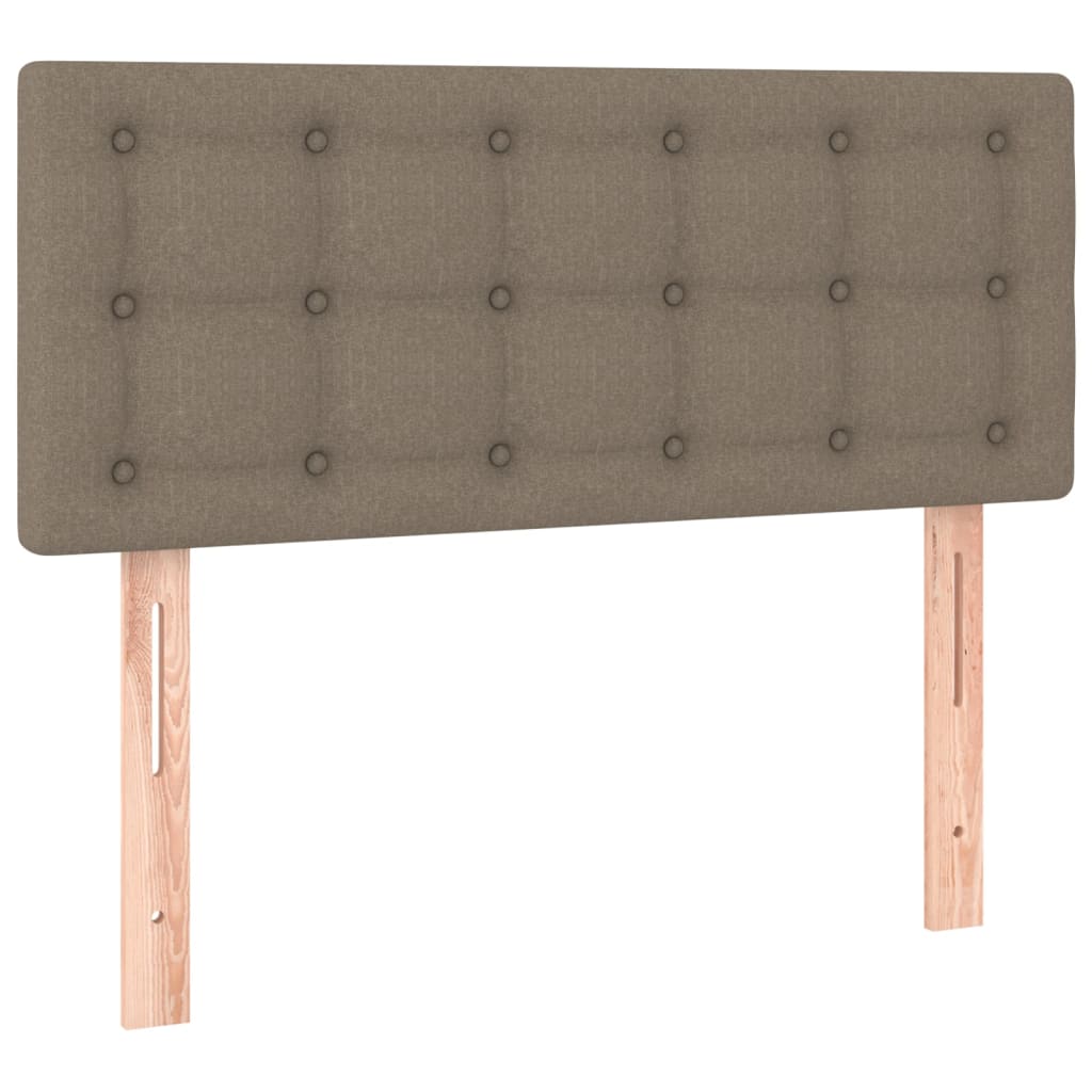 vidaXL Łóżko kontynentalne z materacem, taupe, tkanina, 80x200 cm