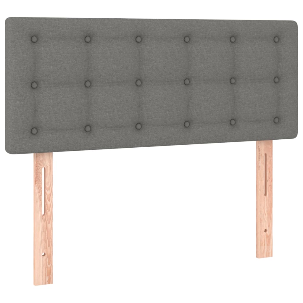 vidaXL Łóżko kontynentalne z materacem, ciemnoszara tkanina 90x190 cm