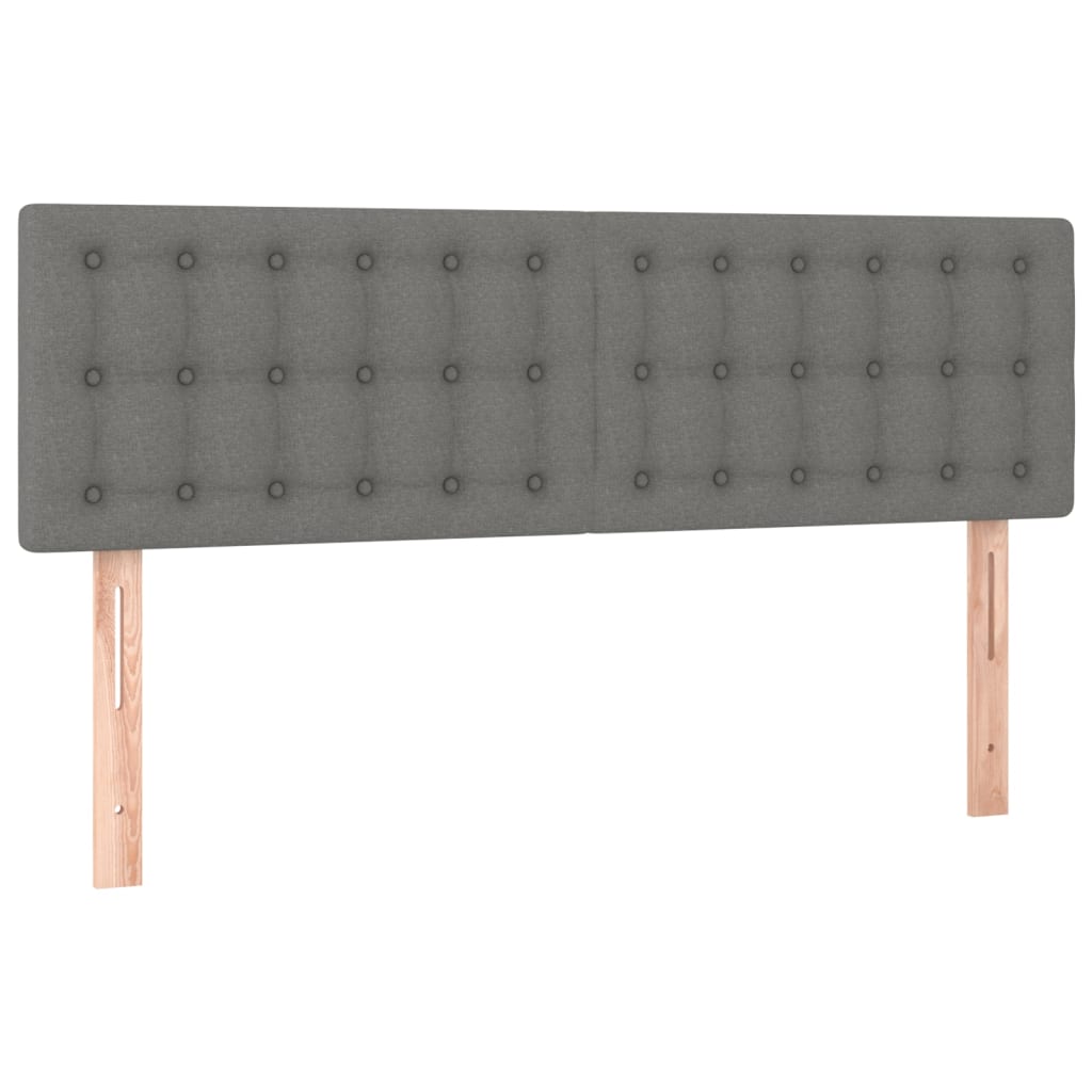 vidaXL Łóżko kontynentalne z materacem, ciemnoszara tkanina 140x190 cm