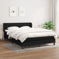 vidaXL Łóżko kontynentalne z materacem, czarne, tkanina, 140x190 cm