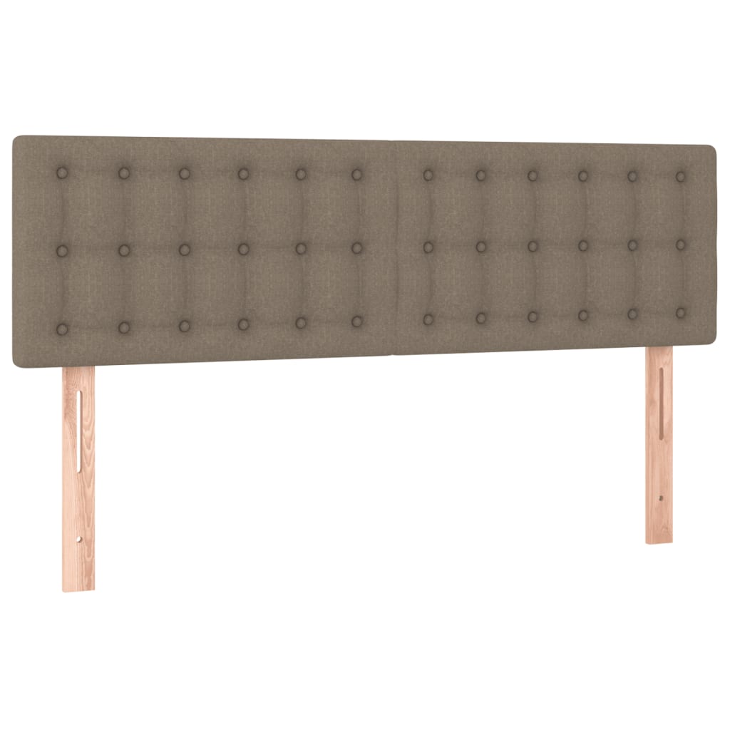 vidaXL Łóżko kontynentalne z materacem, taupe, tkanina, 140x190 cm