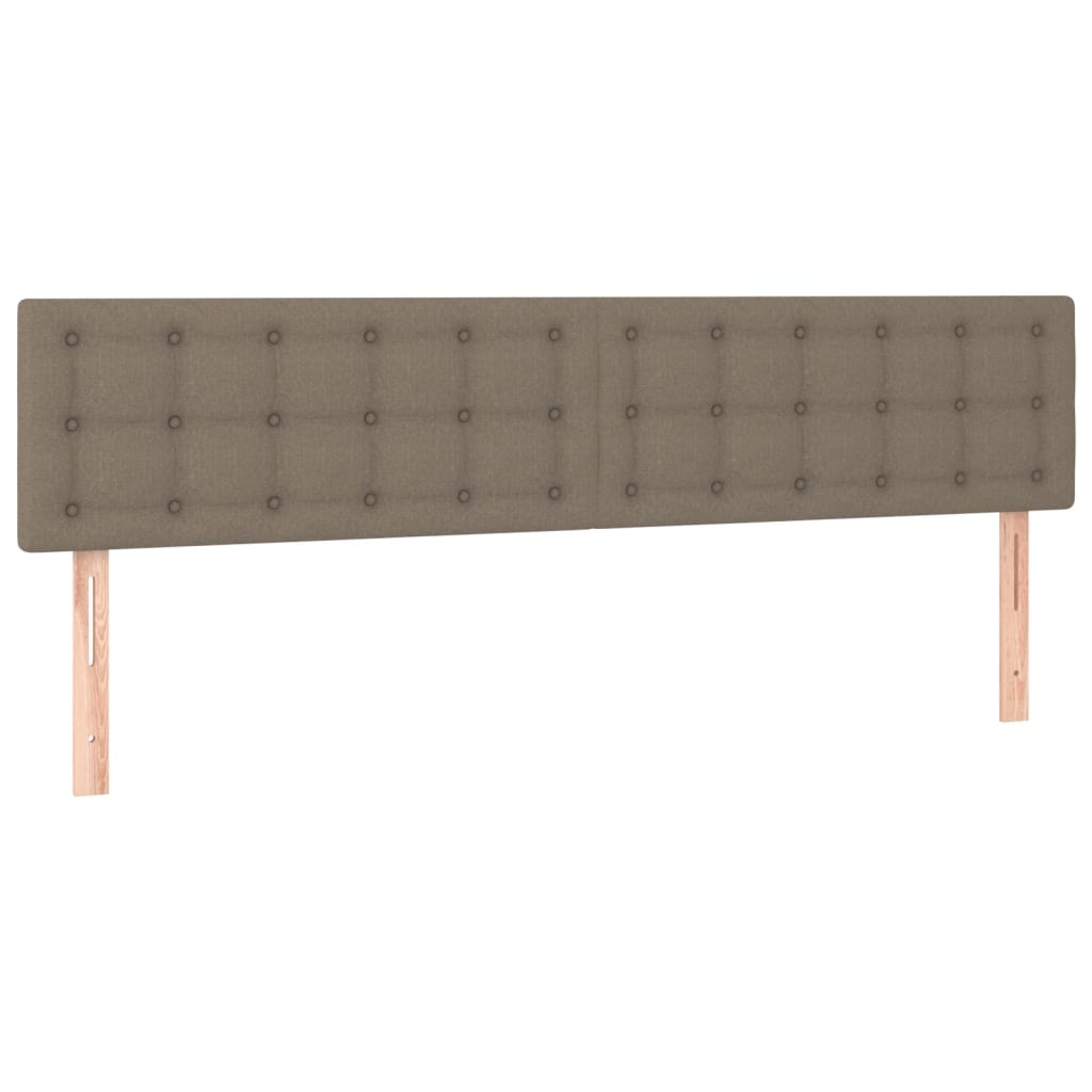 vidaXL Łóżko kontynentalne z materacem, taupe, tkanina, 160x200 cm