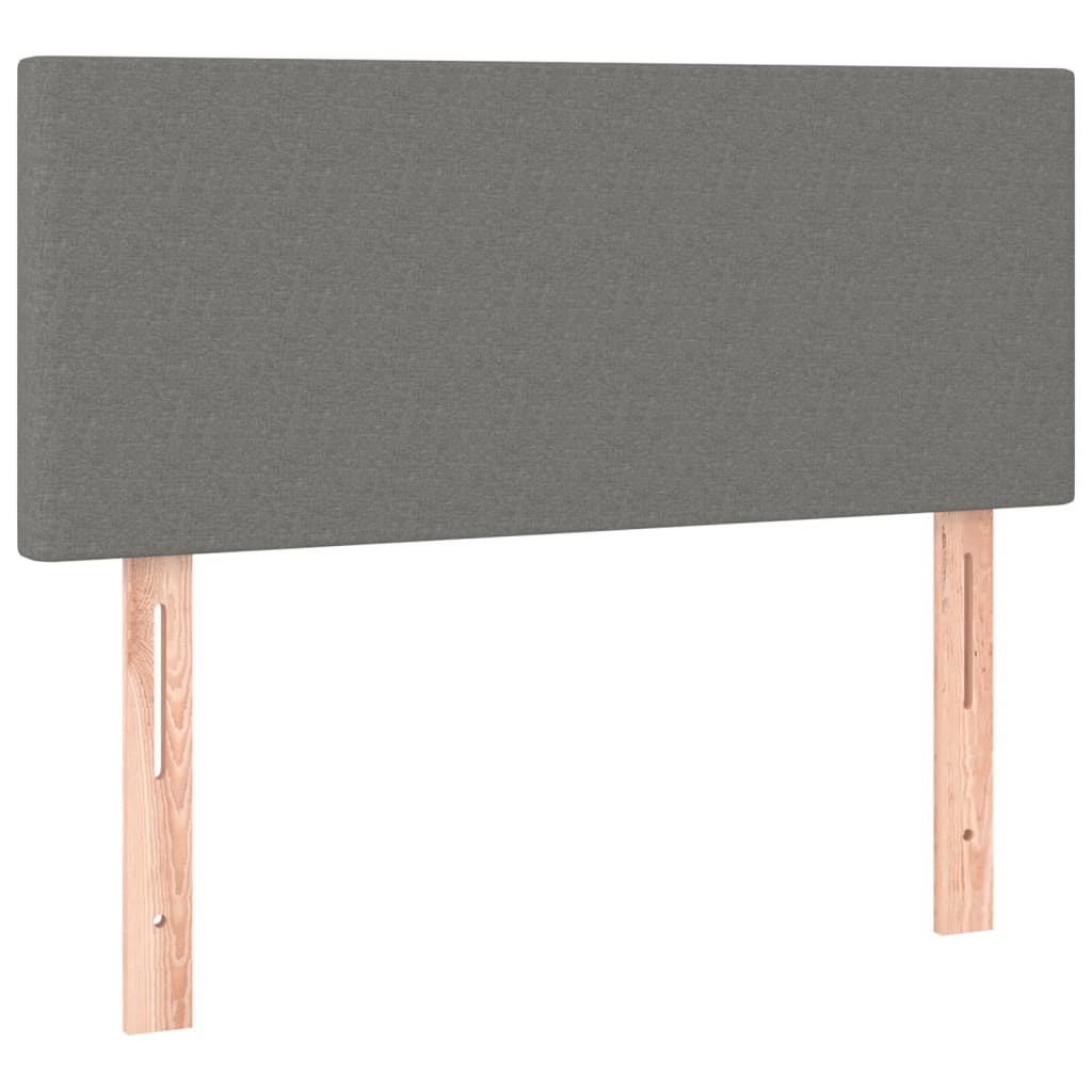 vidaXL Łóżko kontynentalne z materacem, ciemnoszara tkanina 100x200 cm