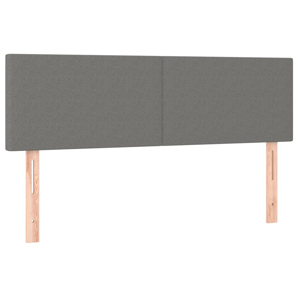 vidaXL Łóżko kontynentalne z materacem, ciemnoszara tkanina 140x190 cm